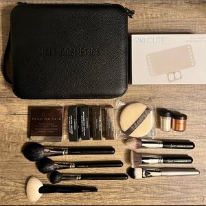 Bundle: Melt case, Sigma/Mac/Sonia g brushes, Mac lipsticks, Riki cutie mirror
